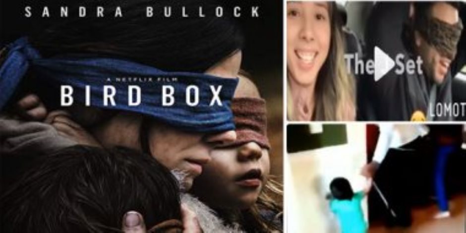 bird box challange.. تحدٍ كارثي: فيديوهات مرعبة لشباب يقودون السيارات معصوبي الأعين