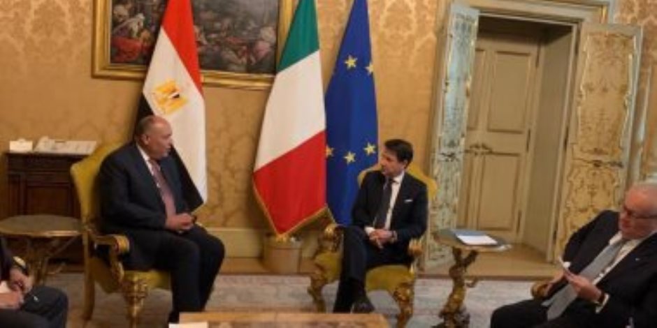 شكري ورئيس وزراء ايطاليا يبحثان الأزمة الليبية و«سد النهضة»
