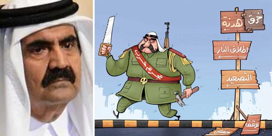 «ردت في صدره قتلته».. الشرق القطرية تضع صورة حاكم الدوحة السابق على أنه «مجرم حرب»