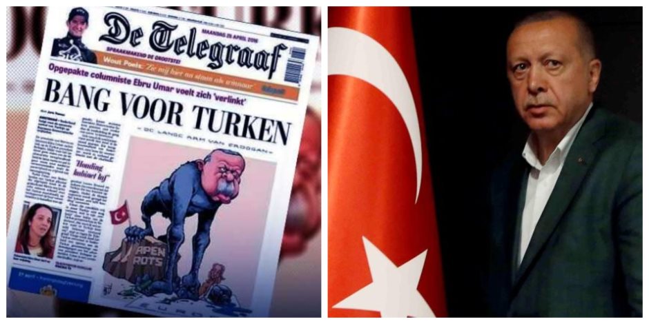 صحيفة «DE TElegraaf» الهولندية تشبه «أردوغان» بـ«قرد يحلم بغزو أوروبا»