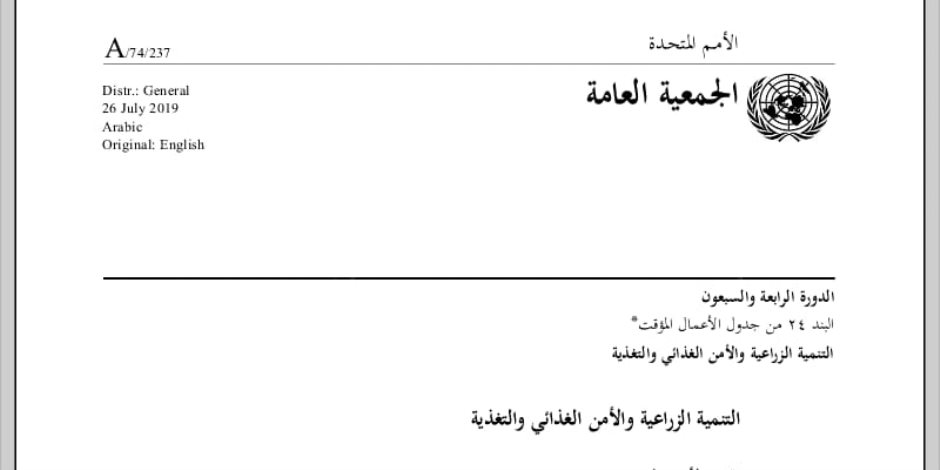 الأمم المتحدة: القضاء على الجوع يتطلب ضمان توفير الإمدادات الغذائية الكافية لـ10 بلايين نسمة بحلول 2050