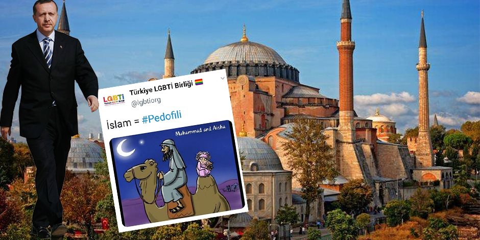 غزوة «آيا صوفيا» تفضح تناقض الخليفة المزعوم.. منظمة تركية للمثليين تنشر رسومات مسيئة للرسول