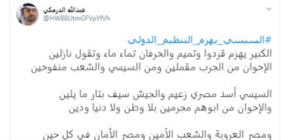 "هنفضح الإخوان" و"السيسى يهزم التنظيم الدولى" يتصدران تريندات تويتر (صور)