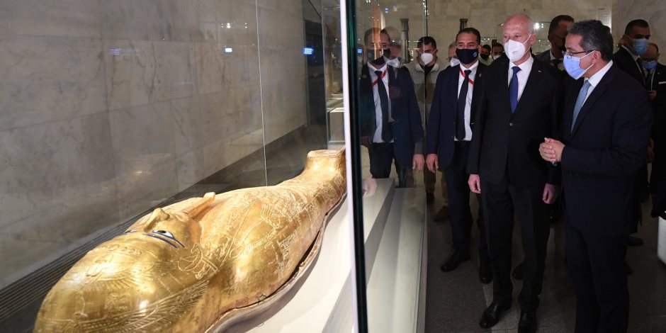 الرئيس التونسى يزور متحف الحضارة ومسجد عمرو وقلعة صلاح الدين