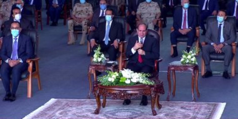 الرئيس السيسي: اللي تلقي النار والرصاص والعبوات الناسفة هم أبناء مصر من الجيش والشرطة بدلا من الشعب 