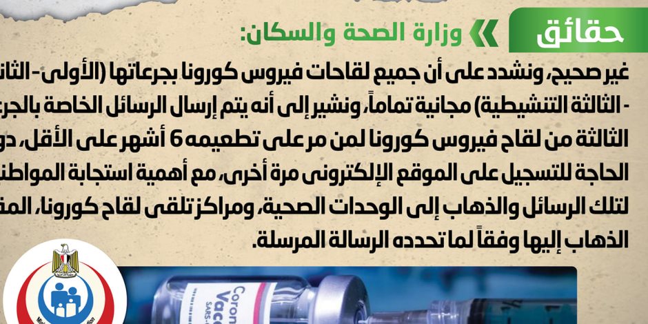 مجلس الوزراء ينفي دفع مبالغ مالية مقابل الحصول على الجرعة الثالثة من لقاح كورونا