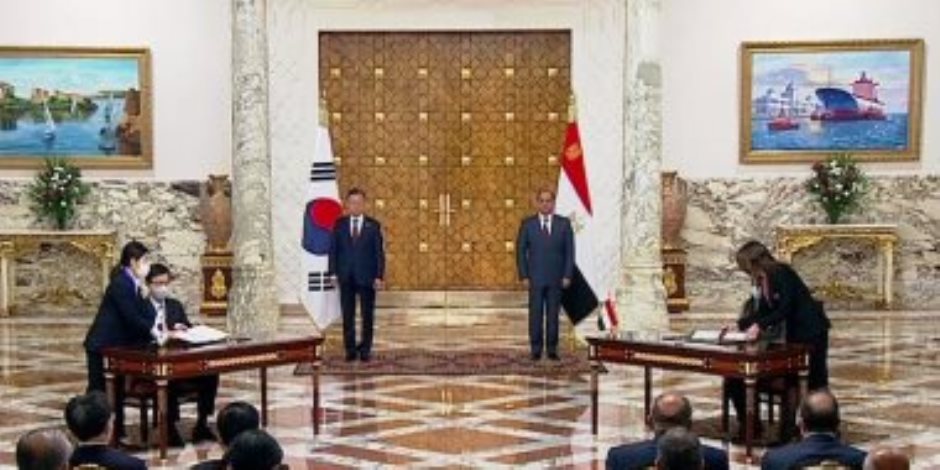 الرئيس السيسي ونظيره الكورى الجنوبى يشهدان توقيع عدد من الاتفاقيات