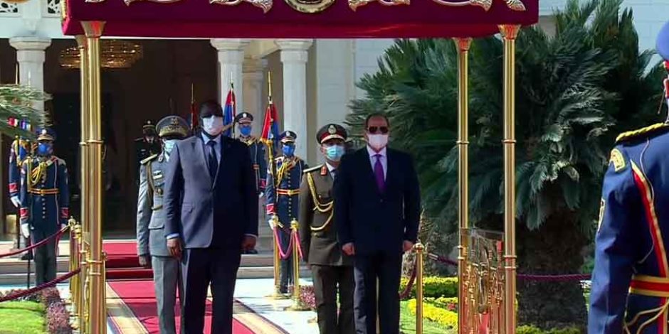 الرئيس السيسي يستقبل نظيره السنغالي في قصر الاتحادية وسط مراسم رسمية