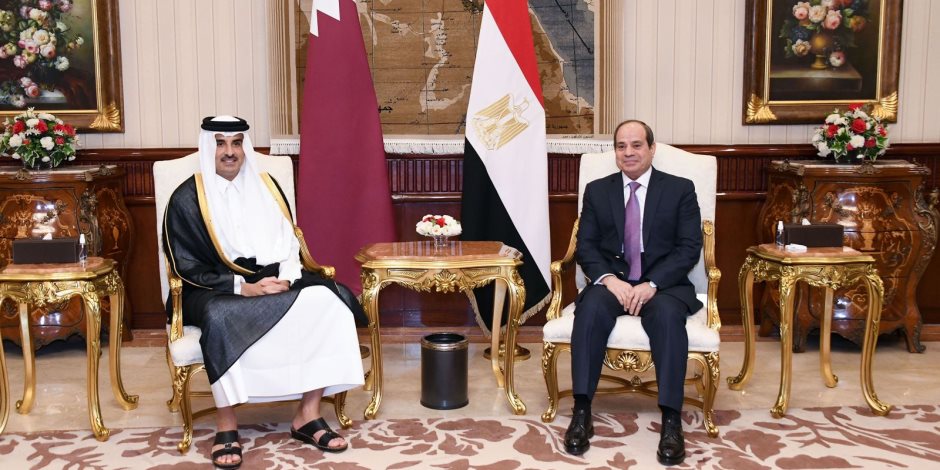 الرئيس السيسي يستقبل الأمير تميم بن حمد في قصر الاتحادية