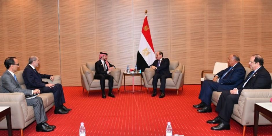 الرئيس السيسي يلتقي ولي عهد الأردن ويشيد بقوة العلاقات التاريخية بين البلدين