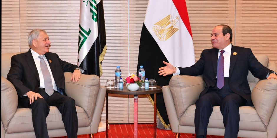 الرئيس السيسي يلتقى نظيره العراقى على هامش القمة العربية فى الجزائر