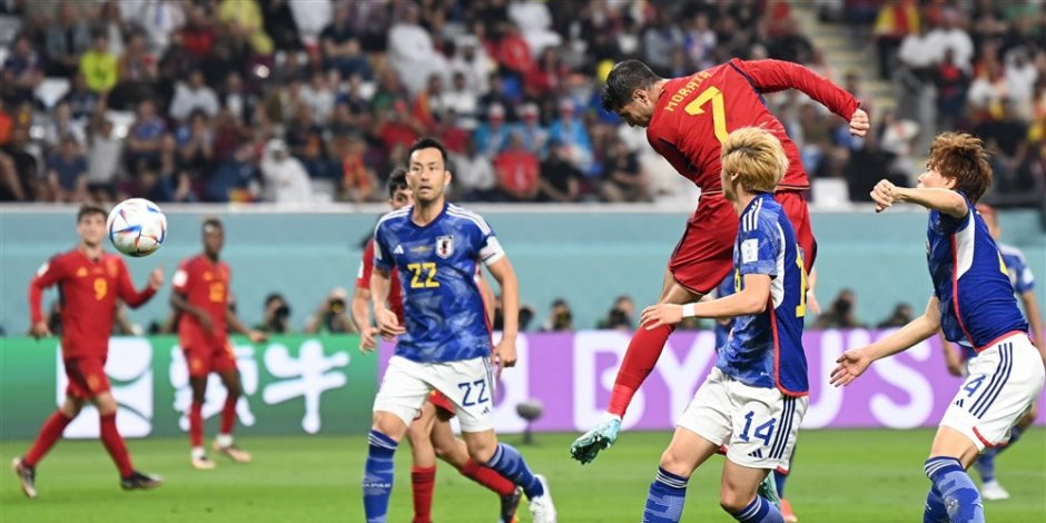 منتخب إسبانيا يدك اليابان بهدف موراتا بالشوط الأول في كأس العالم 2022.. فيديو