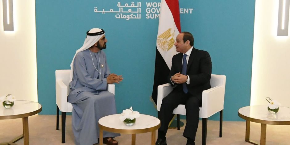 الرئيس السيسي التقى الشيخ محمد بن راشد آل مكتوم نائب رئيس دولة الإمارات 