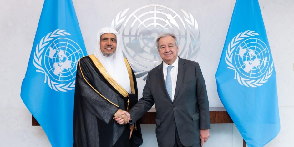 أمين عام الأمم المتحدة يستقبل الشيخ العيسى ويؤكد دعمه الكامل لجهود الرابطة