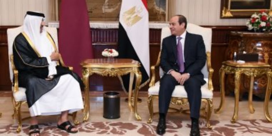الرئيس عبد الفتاح السيسى وتميم بن حمد أمير دولة قطر