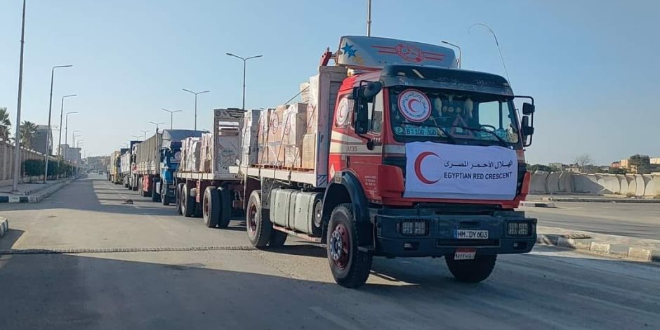 وصول 650 شاحنة تحمل 8 آلاف طن مساعدات إلى غزة عبر معبر رفح