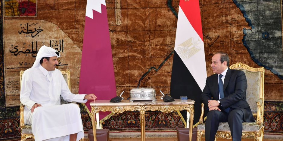أمير قطر: مباحثاتى مع الرئيس السيسى تأتى فى مرحلة حاسمة من الأوضاع بغزة