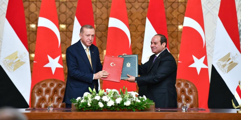 الرئيس السيسى ونظيره التركى يشهدان مراسم التوقيع على عدد من الاتفاقيات (صور)