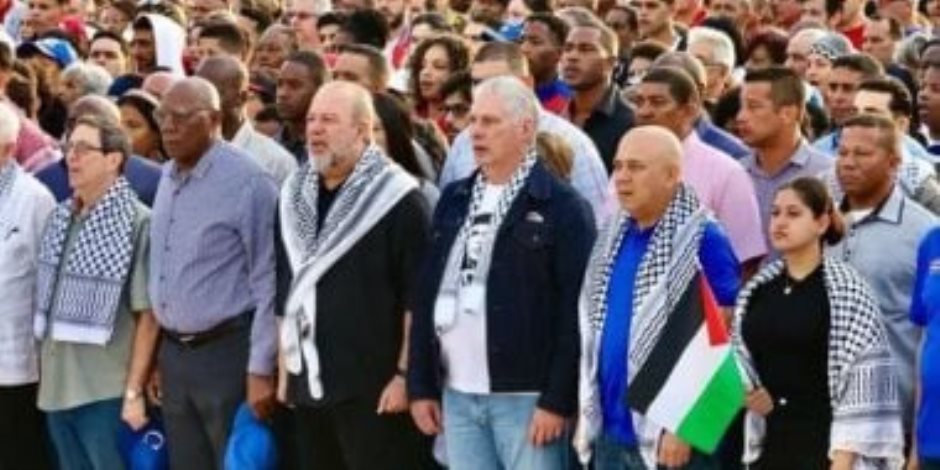 رئيس كوبا يشارك فى مظاهرات جديدة لدعم غزة ويطالب إسرائيل بـإنهاء "المحرقة " ضد الفلسطينيين