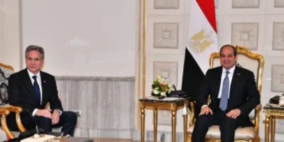 الرئيس السيسى يؤكد لبلينكن ضرورة حل الدولتين وإقامة دولة فلسطين على حدود 67