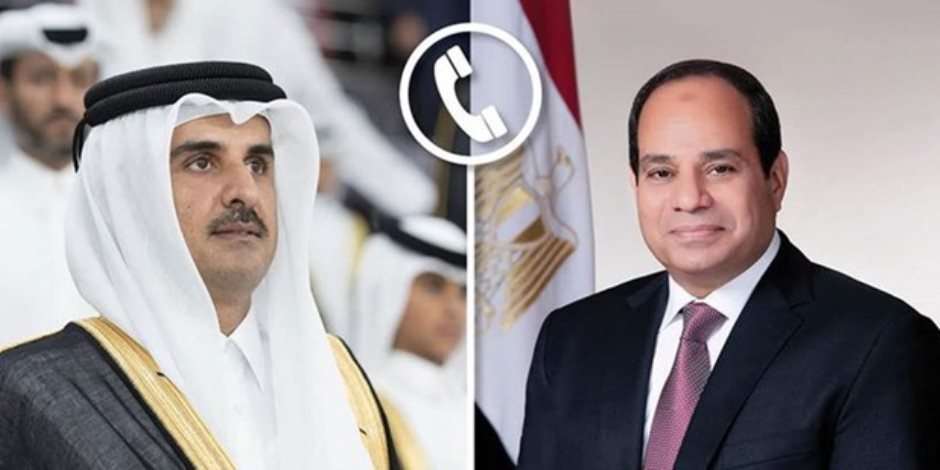الرئيس السيسي يجري اتصالا هاتفيا مع أمير دولة قطر للتهنئة بحلول عيد الفطر