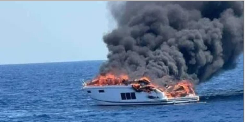 إنقاذ 10 ركاب فى حادث احتراق لنش بحرى بالقرب من جزيرة شدوان بالغردقة