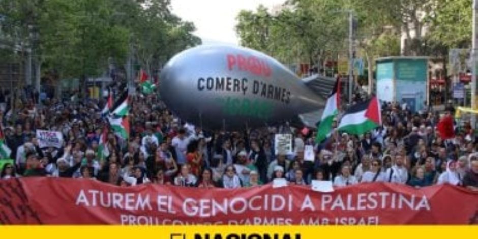 مطالب بقطع العلاقات مع إسرائيل.. الآلاف يتظاهرون في برشلونة لدعم غزة