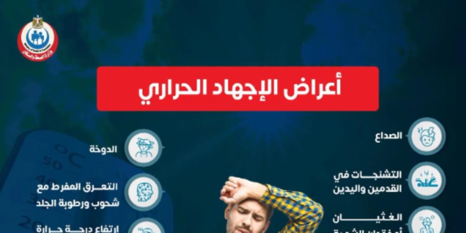 وزارة الصحة تكشف عن أعراض الإجهاد الحرارى