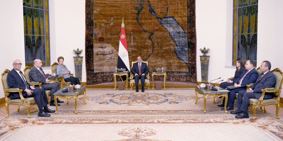 الرئيس السيسي يستقبل رئيسة بنك التنمية الجديد.. ويؤكد اعتزاز مصر باستضافة الملتقى الدولى الأول للبنك