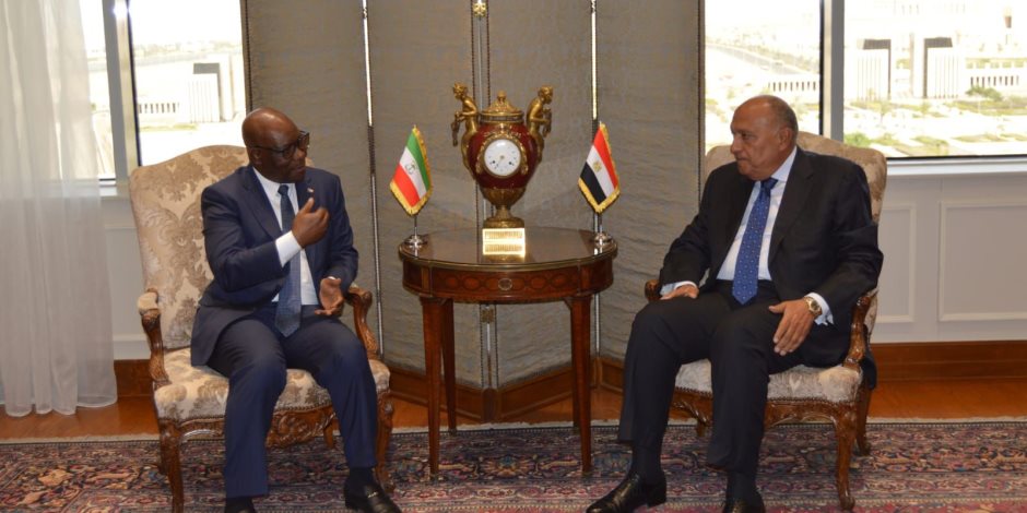 سامح شكري يستقبل وزير الخارجية بجمهورية غينيا الاستوائية ويؤكد ضرورة وقف إطلاق النار في قطاع غزة 