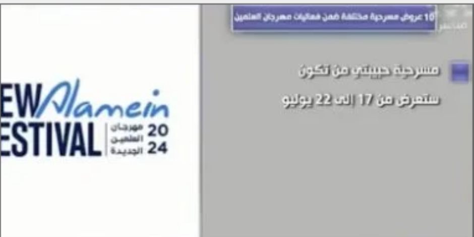 "العالم فى العلمين" يعرض خريطة بأسماء 10 مسرحيات ومواعيد عرضها بالمهرجان