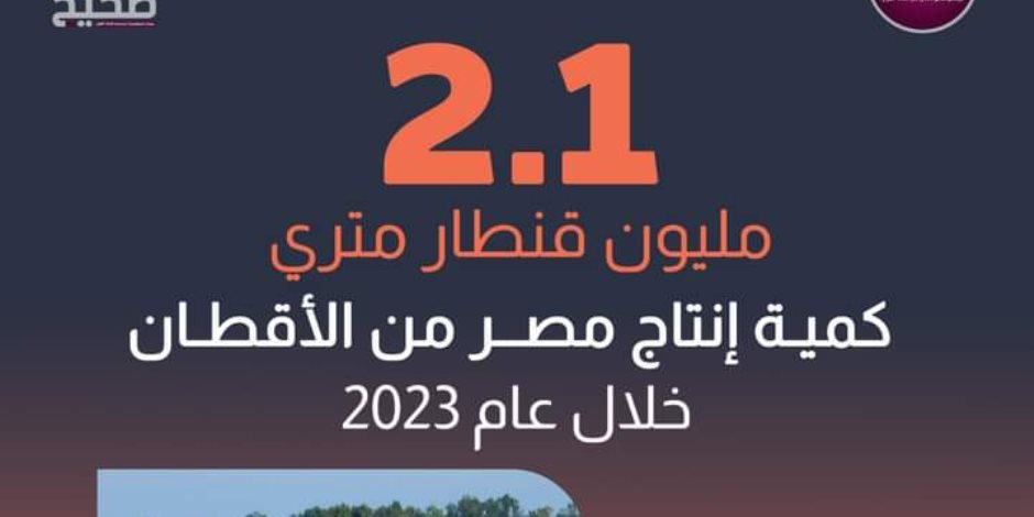 2.1 مليون قنطار قطن متري إجمالي إنتاج مصر عام 2023.. وزير الزراعة يبحث مع الجانب الإيطالي التعاون في صناعة الغزل والنسيج والملابس