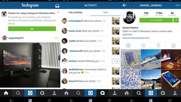 تطبيق إنستغرام بيتا على نظام ويندوز 10