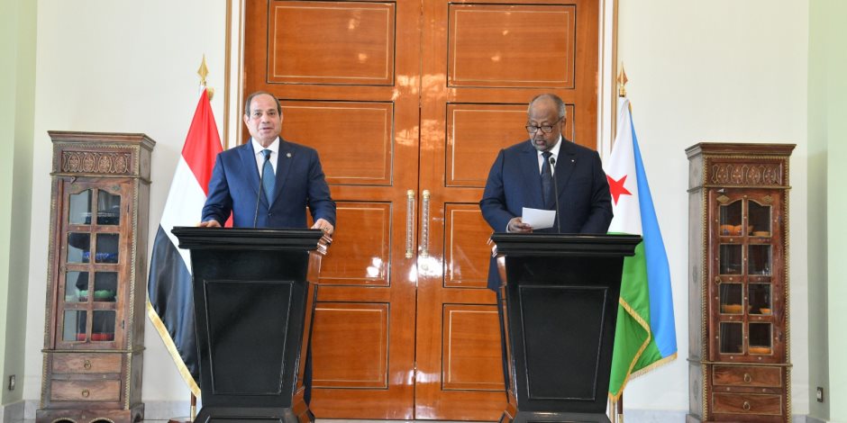 بيان مصرى - جيبوتى حول التعاون الثنائى والصومال والسودان والبحر الأحمر وفلسطين بيان مصرى - جيبوتى حول التعاون الثنائى والصومال والسودان والبحر الأحمر وفلسطين