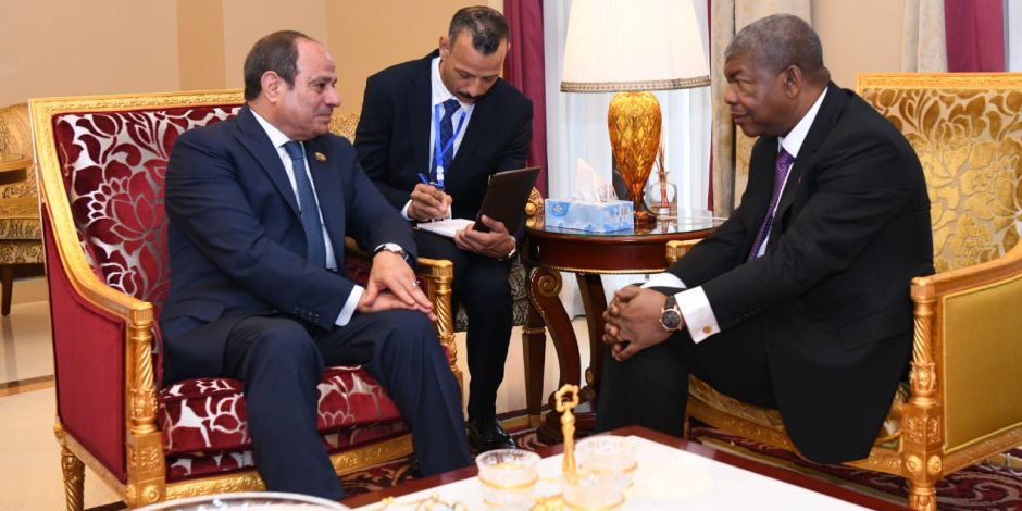 الرئيس السيسى يلتقى نظيره الأنجولى ويشيد برئاسته الجارية للاتحاد الأفريقى