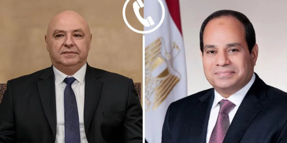 الرئيس عبد الفتاح السيسي يتلقى اتصالًا هاتفيًا من رئيس الجمهورية اللبنانية