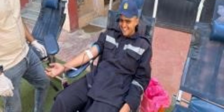 حملة للتبرع بالدم بمديرية أمن الوادى الجديد