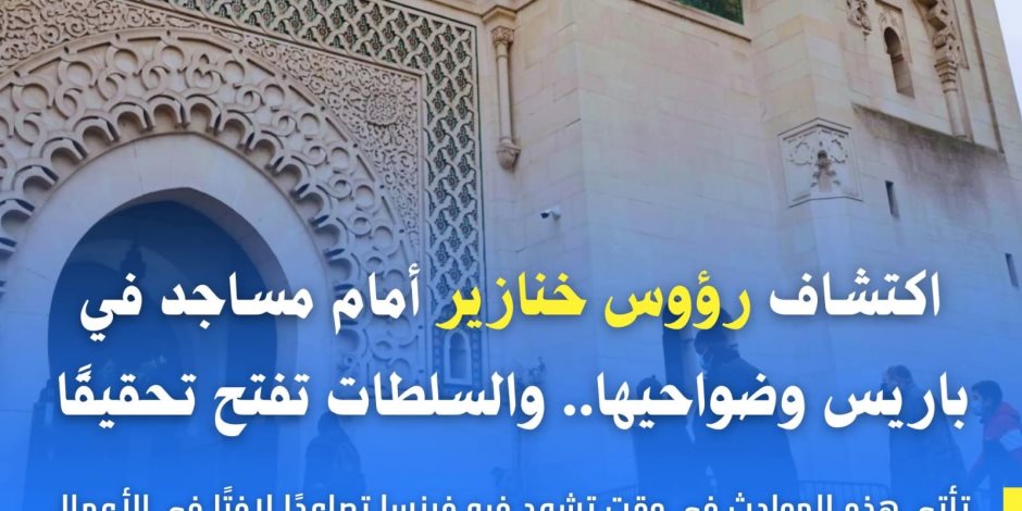 مرصد الأزهر يدين وضع رؤوس خنازير أمام مساجد في باريس ويؤكد: اعتداءات خطيرة تهدد السلم المجتمعي