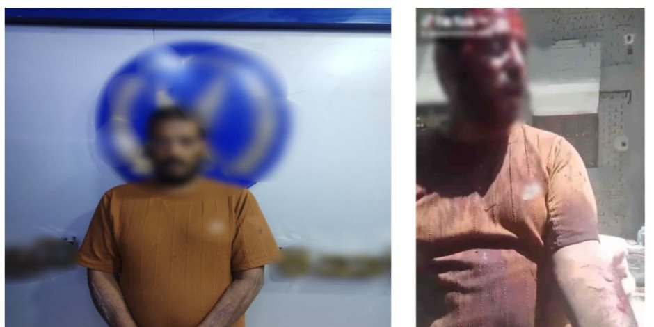 ضبط عنصر إجرامي أصاب نفسه بسلاح أبيض وأتهم رجال الشرطة بقسم التبين بالتعدي عليه