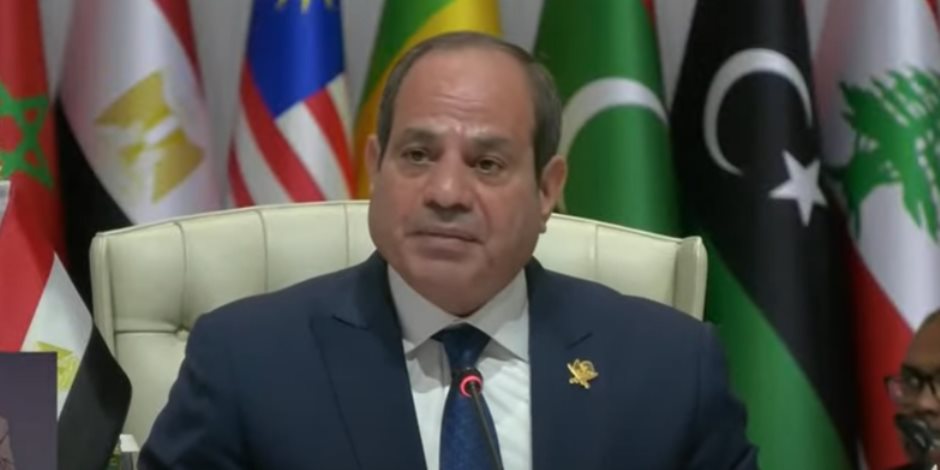 الرئيس السيسي: غطرسة إسرائيل تتطلب منا كقادة للعالمين العربي والإسلامي العمل معًا الرئيس السيسي: غطرسة إسرائيل تتطلب منا كقادة للعالمين العربي والإسلامي العمل معًا