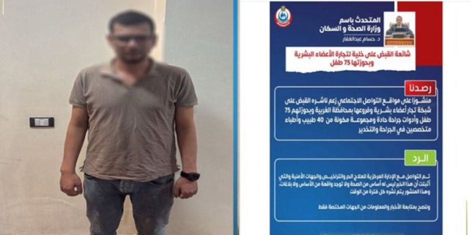 ضبط المتهم بإعادة نشر شائعة ضبط أطباء للإتجار بالأعضاء البشرية