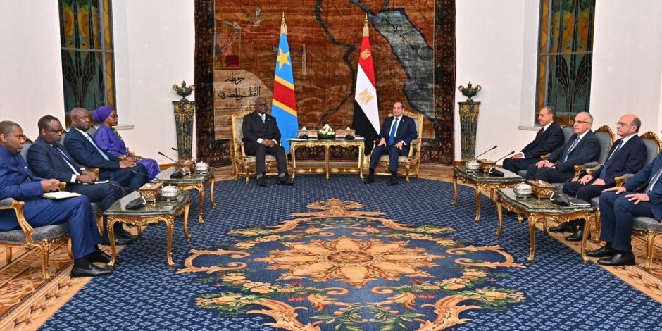 الرئيس السيسى يستقبل رئيس الكونجو الديمقراطية ويبحثان تطورات ملف مياه النيل الرئيس السيسى يستقبل رئيس الكونجو الديمقراطية ويبحثان تطورات ملف مياه النيل