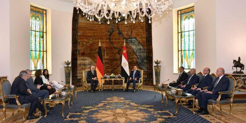 الرئيس السيسى ونظيره الألمانى: حل الدولتين السبيل الوحيد للسلام الدائم والاستقرار فى الشرق الأوسط
