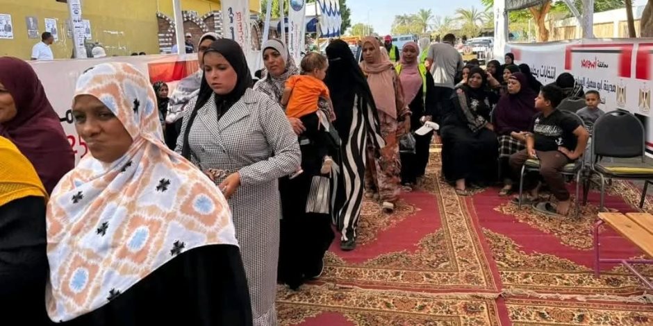 استمرار توافد الناخبين بمحافظة أسوان في انتخابات مجلس النواب 2025