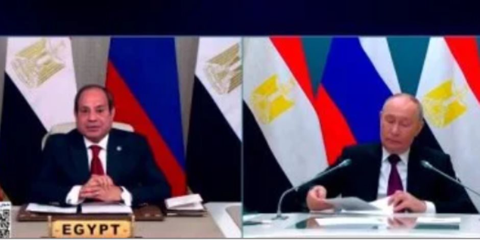 بوتين يهنئ الرئيس السيسى بعيد ميلاده خلال مراسم وضع هيكل الاحتواء بمفاعل الضبعة