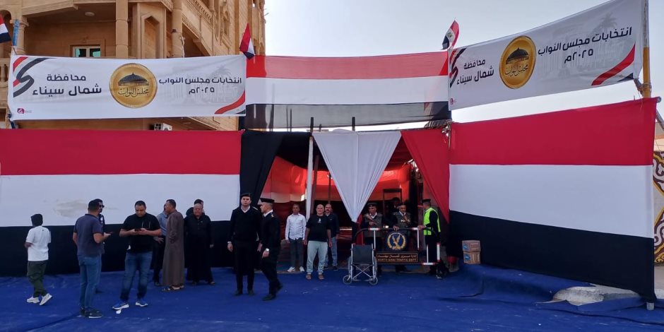 إقبال كثيف من الناخبين بلجنة مدرسة عماد الدين بالعريش