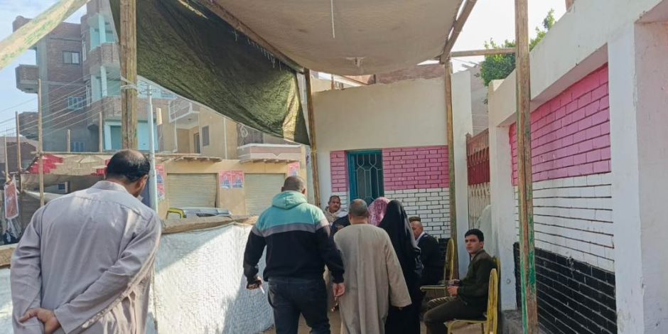 إقبال من الناخبين بقرية الصوافنة في الفيوم للإدلاء بأصواتهم في انتخابات مجلس النواب