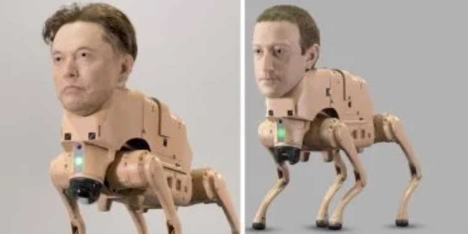 كلاب روبوتية بهيئة وجوه مليارديرات وادى السليكون فى معرض أمريكى .. فيديو