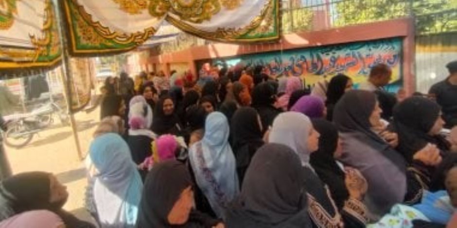 توافد نسائى كبير على لجان الانتخابات فى مدارس قرية الدير جنوب الأقصر.. صور