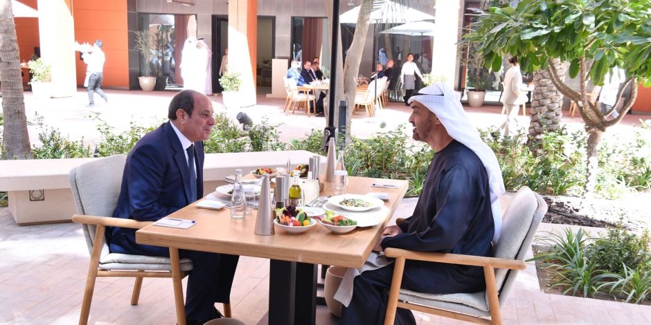 الرئيس السيسى ونظيره الإماراتى يؤكدان على ضرورة التنفيذ الكامل لاتفاق وقف الحرب فى غزة